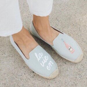 SOLUDOS LA Vie en Rosè Embroidered Espadrille Flats